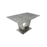 Denver Large High Gloss Grey Extending Ceramic Dining Table - Pendle Village Furniture